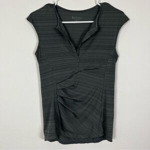Athleta Gray Ruched Front Sleeveless Quarter Zipper Activewear Top- Size XSmall